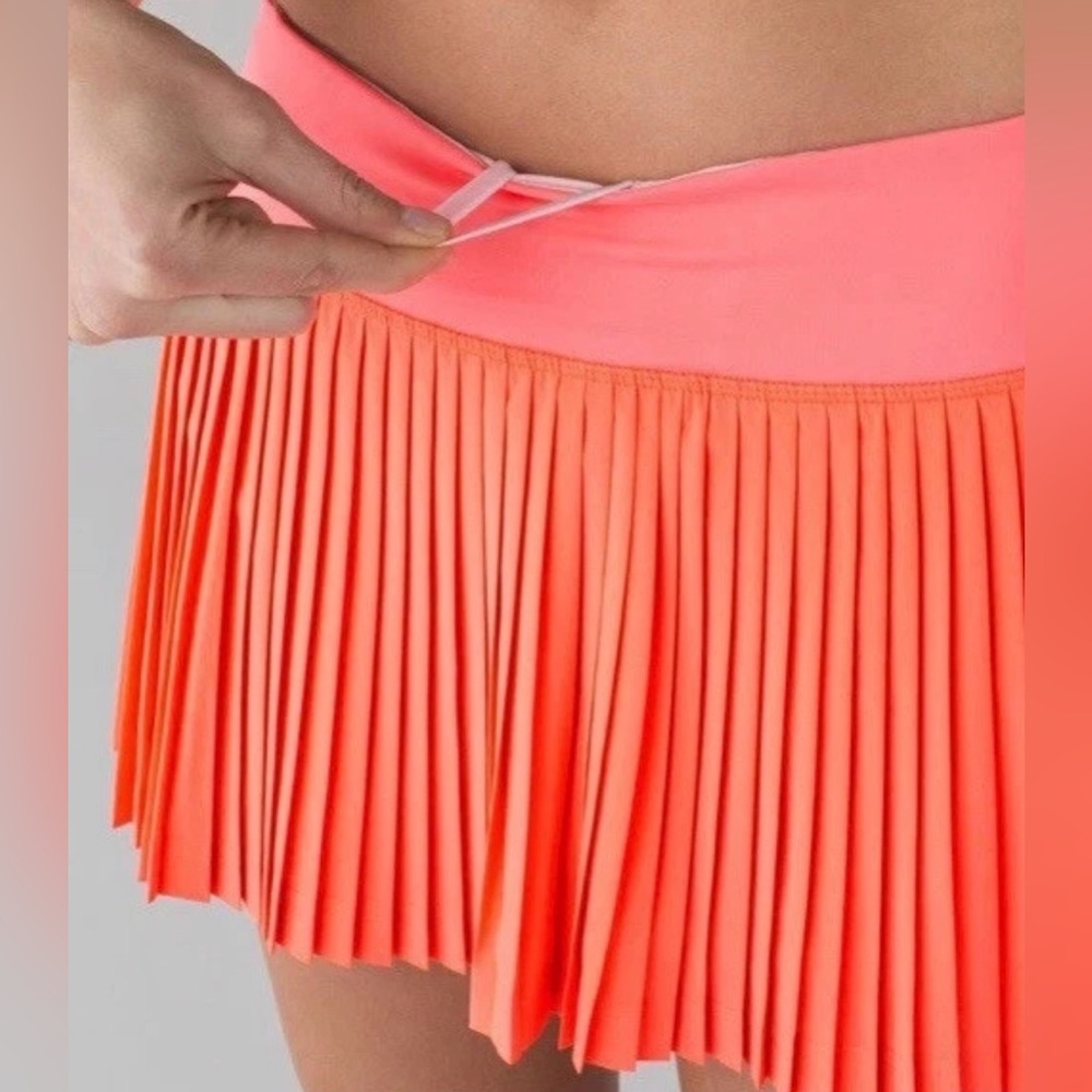 Lululemon Pleat To Street Skirt II- Grapefruit- Size 8 - Picture 3 of 10